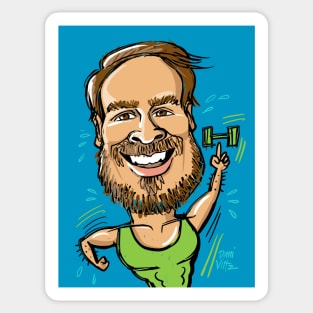 caricature portrait - bearded man Sticker